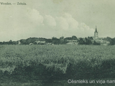 Cēsu panorāma ap 1905. - 1909. gadu; CM 30062