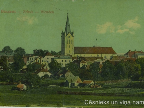 Cēsu panorāma 20. gs. sākumā