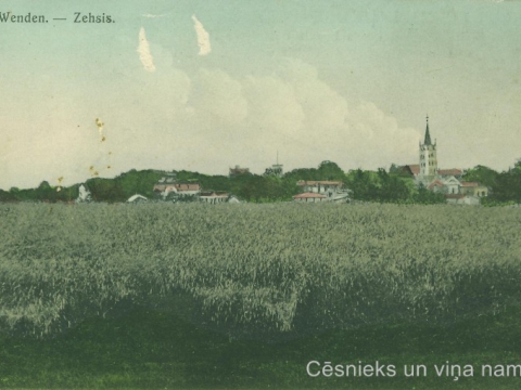 Cēsu panorāma ap 1905. - 1909. gadu