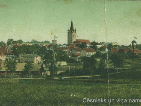 Cēsu panorāma ap 1902. - 1908. gadu